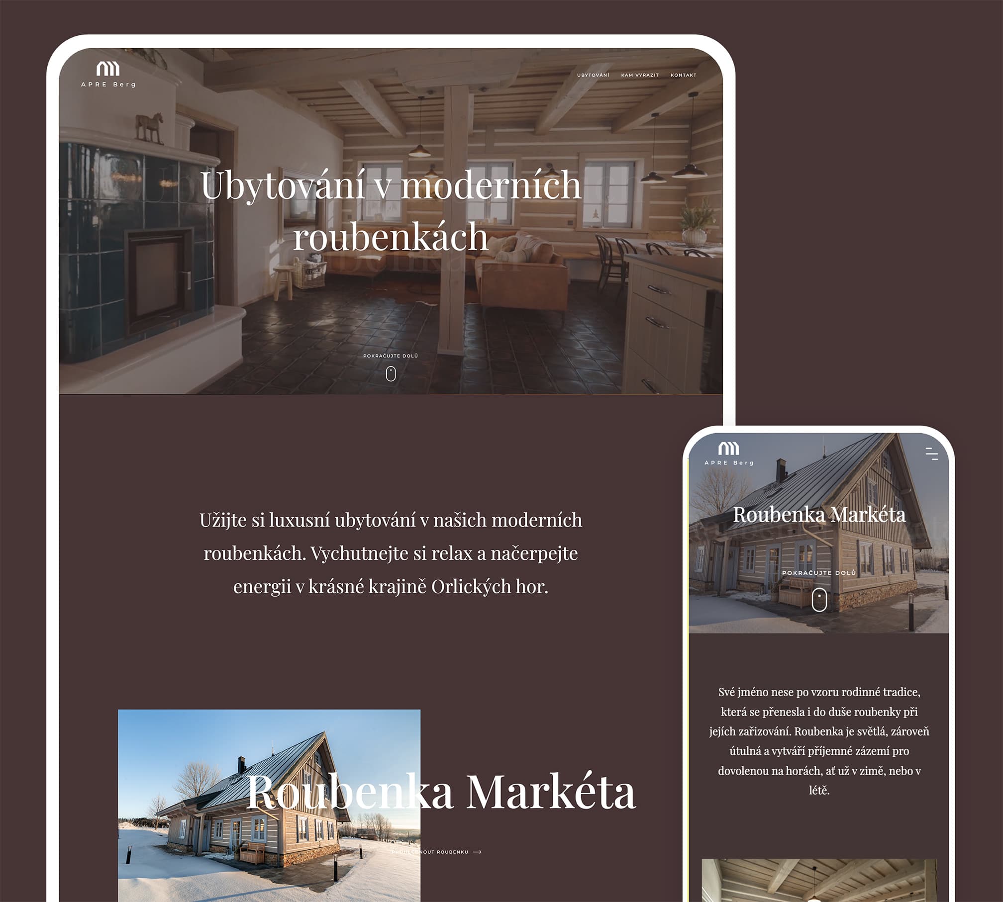 Apre Berg - ukázka webu